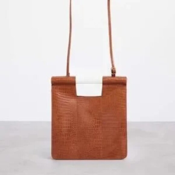 NWT Beis The Crossbody in Brown Croc - Picture 2 of 5